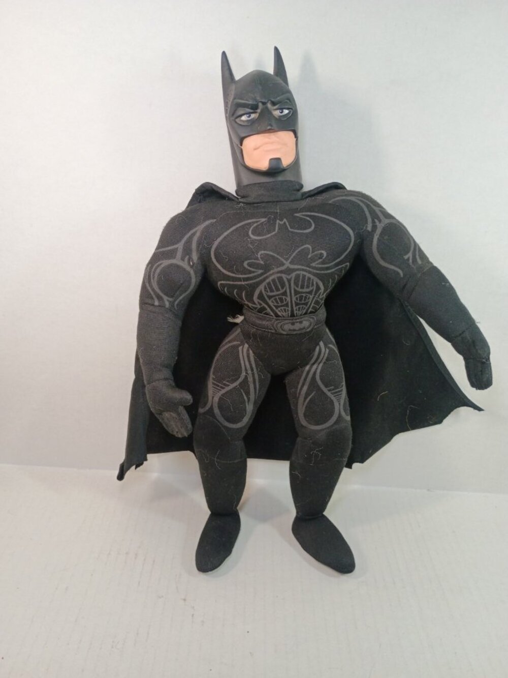 Vintage 1995 Batman Forever Plush Stuffed Doll Figure - Hasbro Hard Face